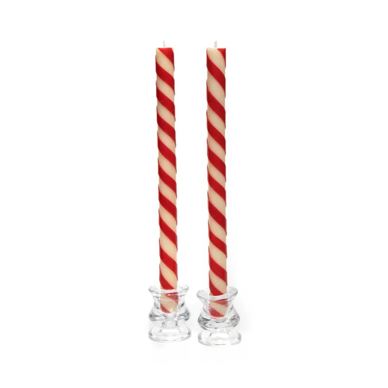 Set of 2 Candy Cane Candles