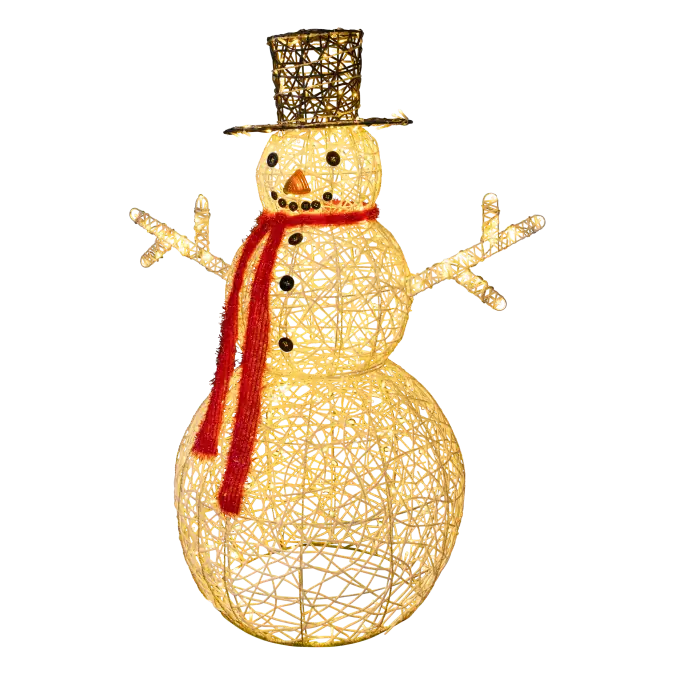 Outdoor Lit Wintry Wonder   Snowman